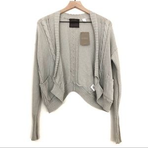 NWT Anthropologie Guinevere Metallic Gray Cardigan